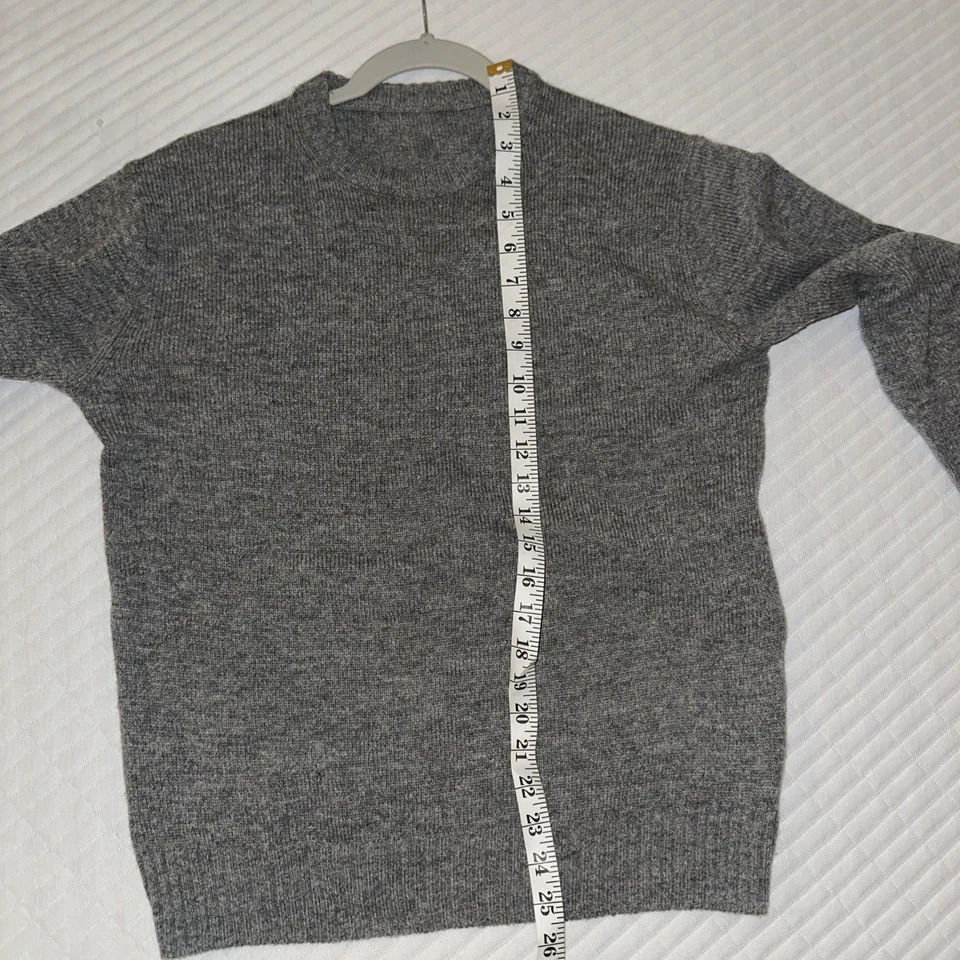 Suéter MUJI Para Hombres 100% Lana Lavable Calibre Medio Cuello Redondo Gris Talla S Foto 4 de 4