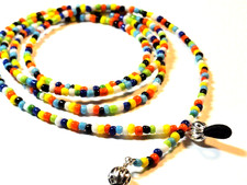 Handcrafted Beaded Eyeglass holder, Multicolors, Glass Beads, Length Choice