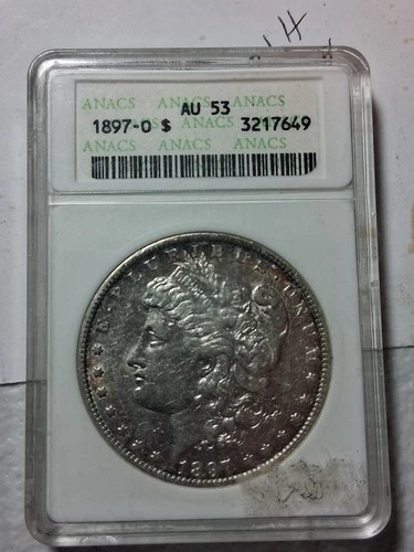 1897-O Morgan Silver Dollar, ANACS AU53, New Orleans  Mint