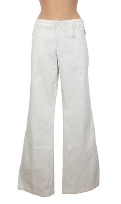 K1) STEFANEL Damen Jeans Gr.  42 ( EUR 38  ) Weiß Schlagjeans Neu