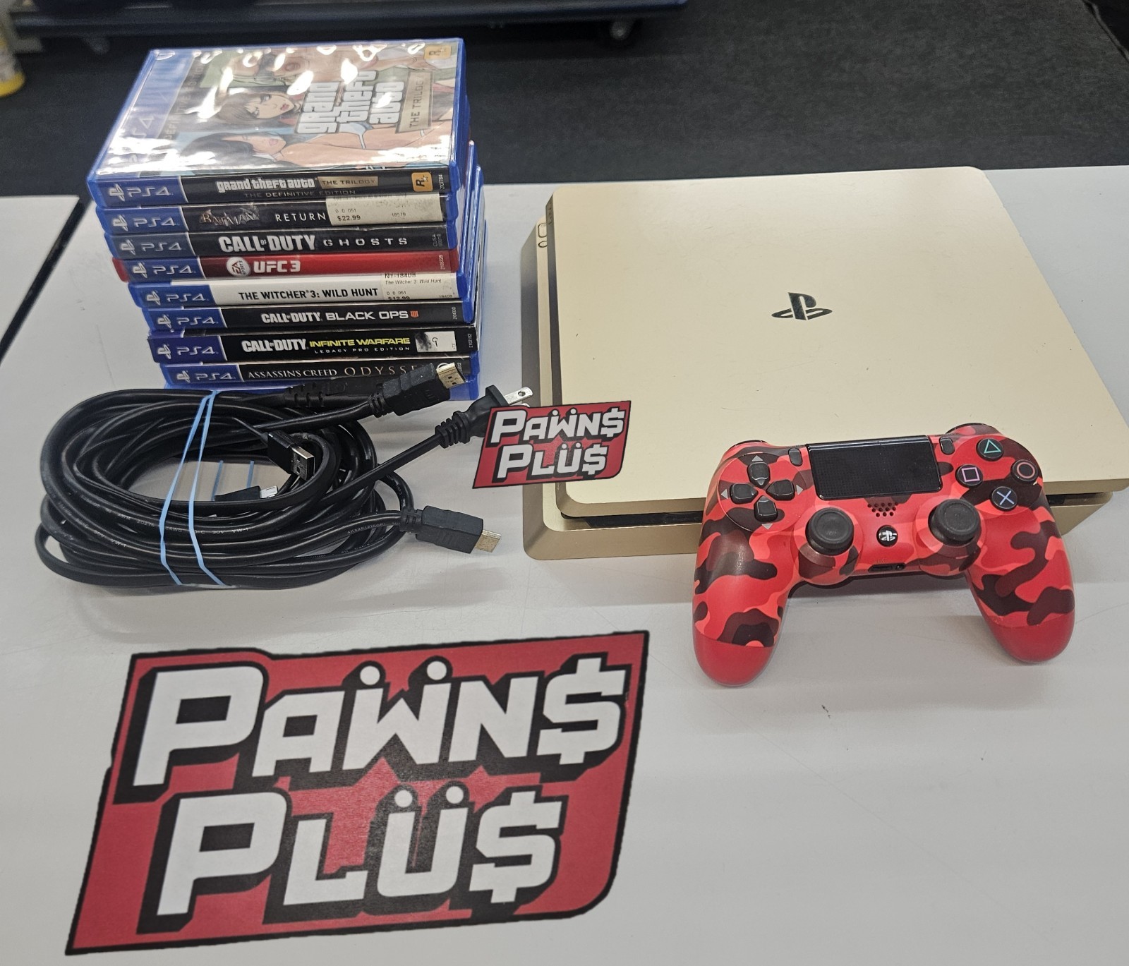 Sony CUH-2015B PlayStation 4 Slim Limited Edition 1TB Console Gold W/ 9 games