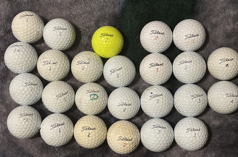 Titleist Pro V1 Golf Balls Used With Slight Blemishes -25 Different Balls Look!!