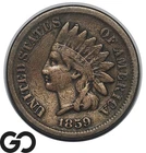 1859 Indian Head Cent Penny, Better Date