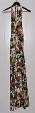I.N.C Tropical Linen Blend Halter Maxi Dress Women L Hawaiian Island Vacation