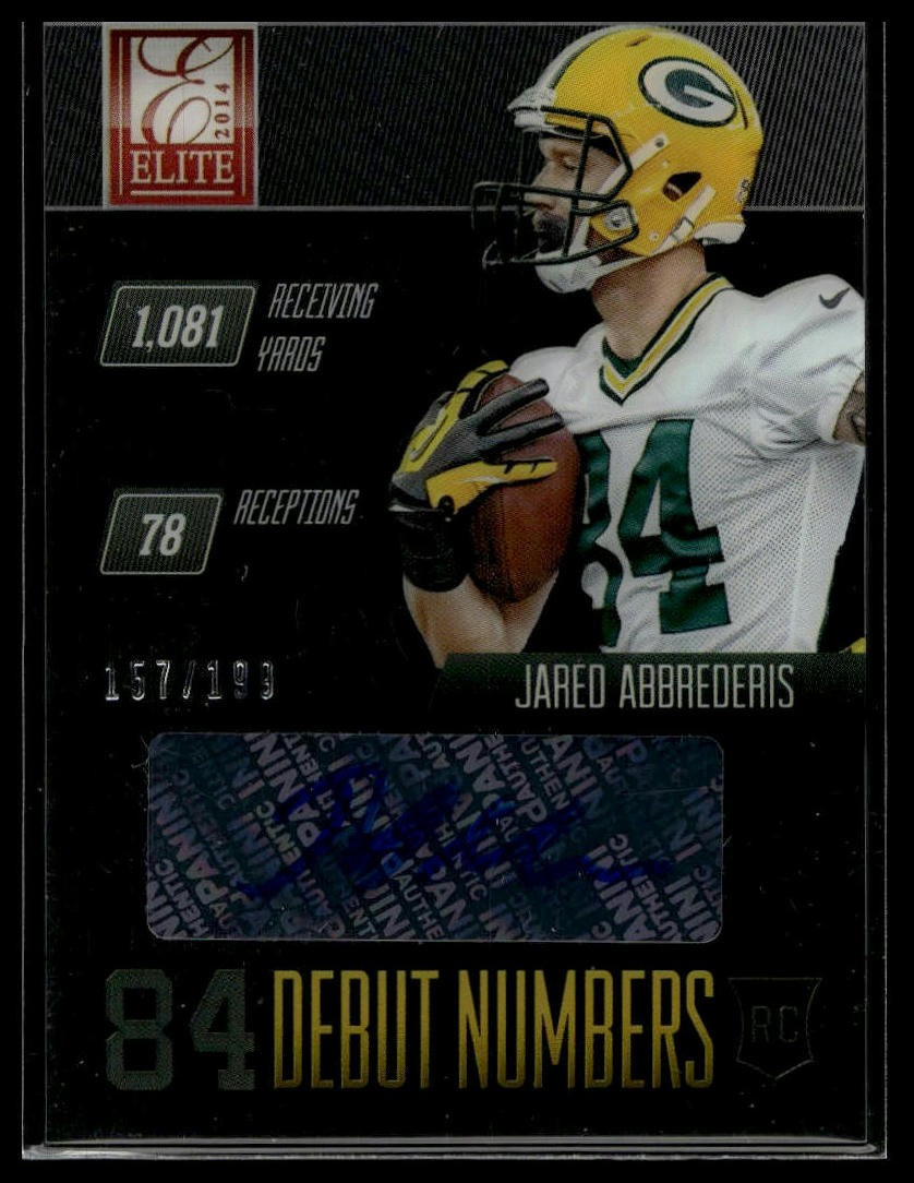 Jared Abbrederis Panini Elite Rookie Debut Numbers #JA Signature
