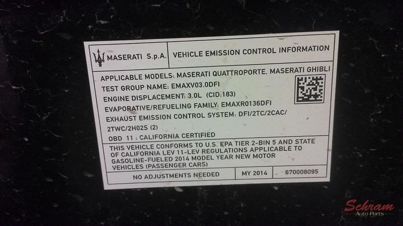 2014 Maserati Ghibli Dash Panel 1991391