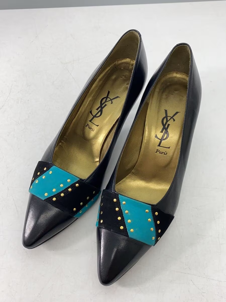 Yves Saint Laurent Pumps 36.5 Blk Leather Jlq96 thumbnail 2