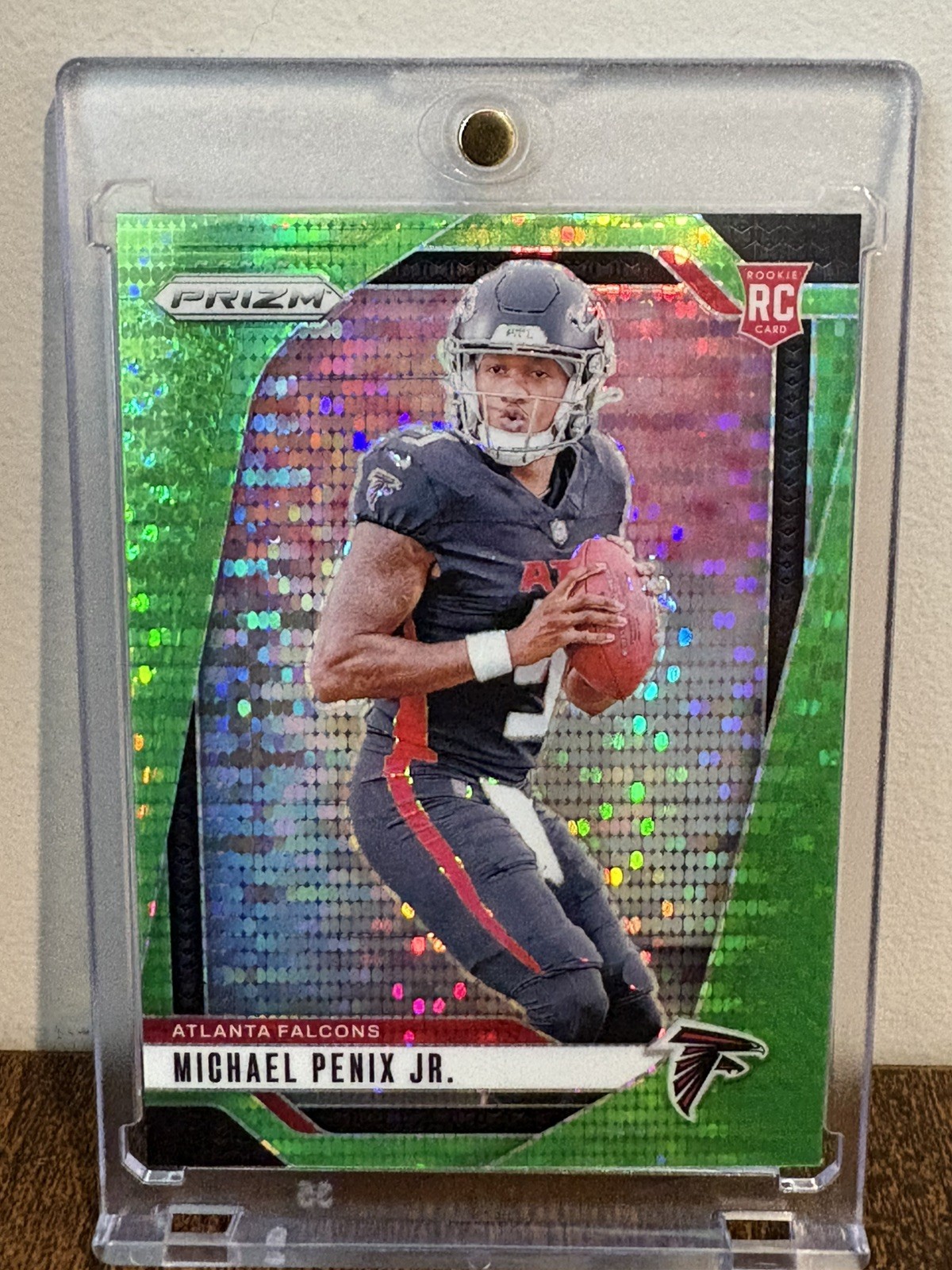 2024 Panini Prizm - Rookies Michael Penix Jr. #378 Neon Green Pulsar Prizm (RC)