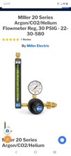 Miller Electric 22-30-580 Flowmeter Regulator, Argon, Carbon Dioxide, He...