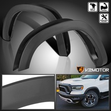 Fits 2019-2024 Dodge Ram 1500 Factory Style Light Textured Black Fender Flares Fits 2019-2024 Dodge Ram 1500 Factory Style Light Textured Black Fender Flares