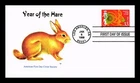 YEAR OF THE HARE FIRST DAY COVER 1999 USA HAPPY NEW YEAR STAMP FDC