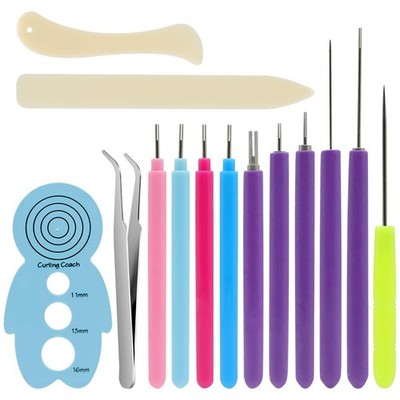 KITANIS 14 Pieces Paper Quilling Tools Slotted Kit, Colorful, 14P purple