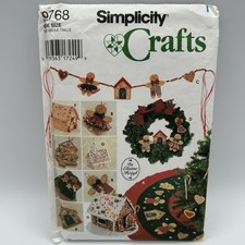 Simplicity Pattern 9768 No Sew Christmas Decorations Ornaments Tree Skirt Uncut