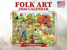 Folk Art Calendar 2026 by Rosiland Solomon Wall Monthly