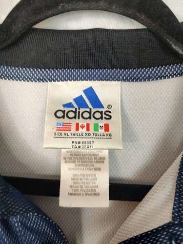 Vintage Adidas Mens T-Shirt Quarter Button Up w/ Logo & Collar Size XXL Black - Picture 3 of 8