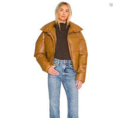 Apparis Jemma Puffer Jacket Cognac Brown Size Med
