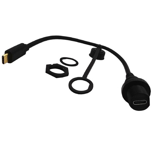 USB 3.1 Type-C Male to Female Car Flush Panel Mount Extension Waterproof Cable f - Afbeelding 2 van 11