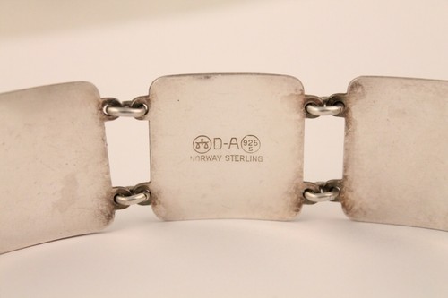 VTG David Andersen Sterling Silver Green Guilloche Enamel Fairy Tale Bracelet - Picture 8 of 12