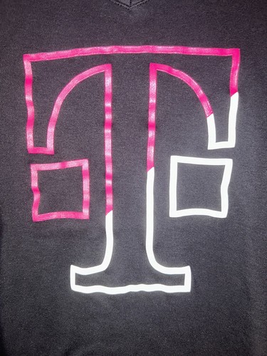 T Mobile Women's Medium Black Pink V Neck Work Wear Staff Employee Uniform Shirt - Picture 4 of 6