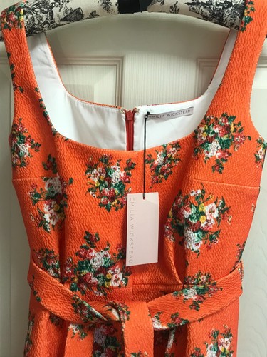 Bnwt EMILIA WICKSTEAD SHAINA BELTED CLOCHE Midi DRESS 4-6 US/ 8 UK New!
