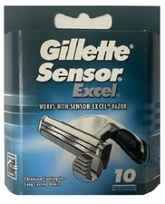 Gillette Sensor Excel Chromium Coated Razor Blade Refills - 10 Cartridges
