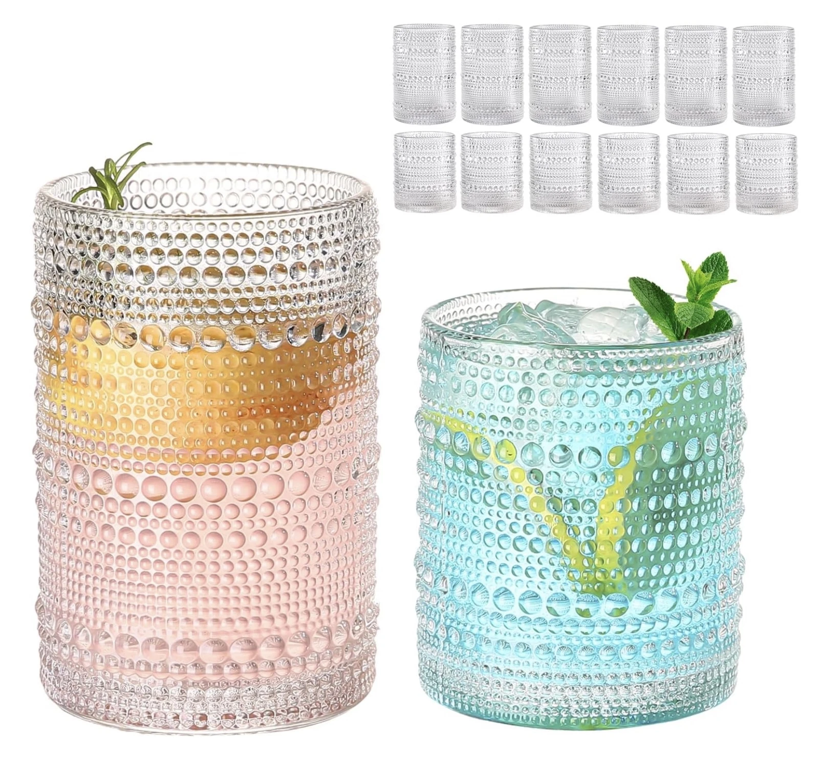 Vintage Hobnail Glasses Set