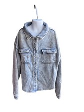 cat and jack Boys Blue Button Up jacket sz. M 8