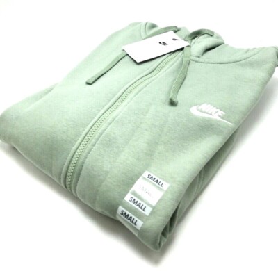NEW* Men NIKE CLUB FLEECE FULL-ZIP HOODIE JADE/WHITE (BV2645 371
