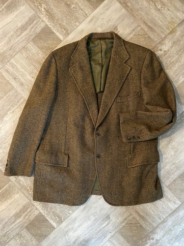 Vintage Bruce Douglas HBT Mens Sport Coat Herringbone Twill Wool Ralph Gaskill - Picture 2 of 5