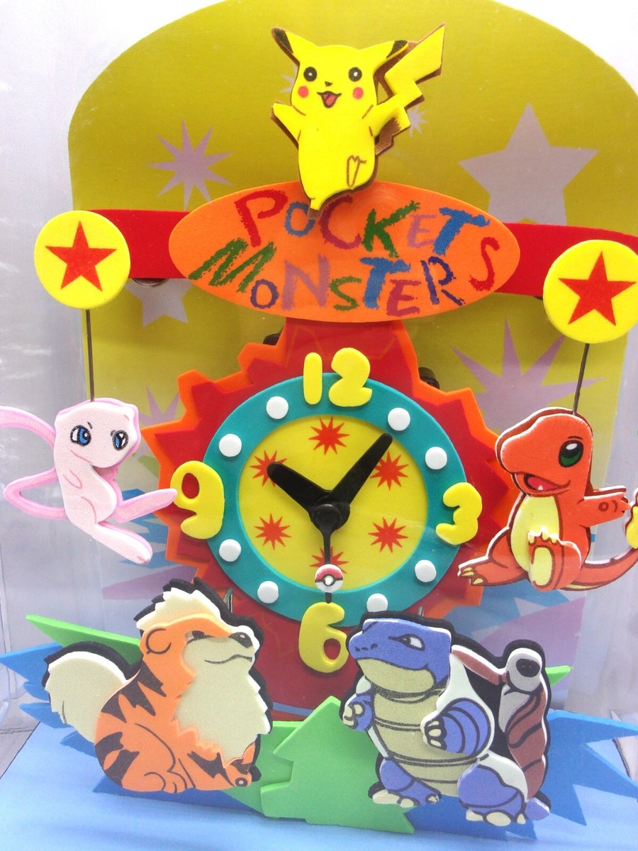 Large Pokemon Foam Clock Vintage Table Top Seesaw Type Model No