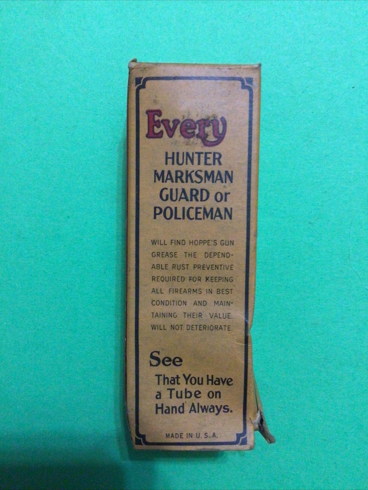 HOOPE’S 1937 NO. 9 SOLVENT WITH BOX & INSTRUCTIONS & HOOPE’S GUN GREASE