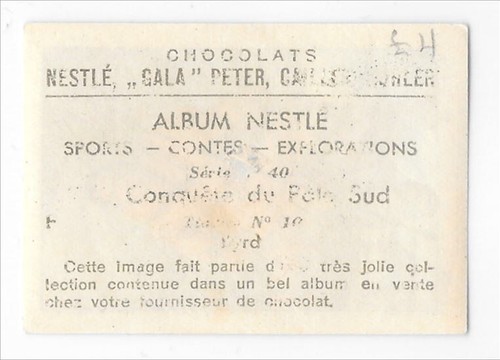 De colección Ephemera Nestlé Chocolats Explorations esquimal serie ártica 40 No. 10 - Imagen 2 de 2