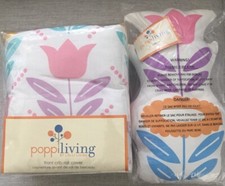 Poppi Living Flower Front Crib Rail Cover With Matching Pillow.