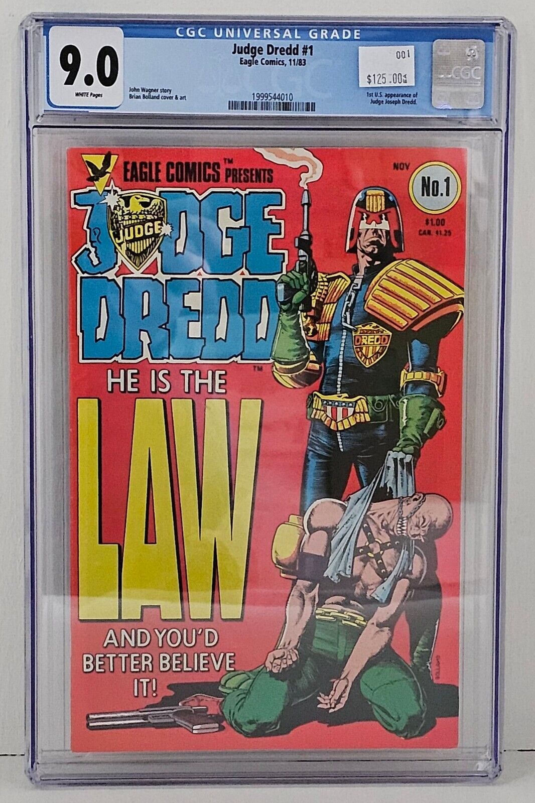 Judge Dredd 1 / 1st US App. of Judge Joseph Dredd / Eagle Comics 1983 / CGC 9.0