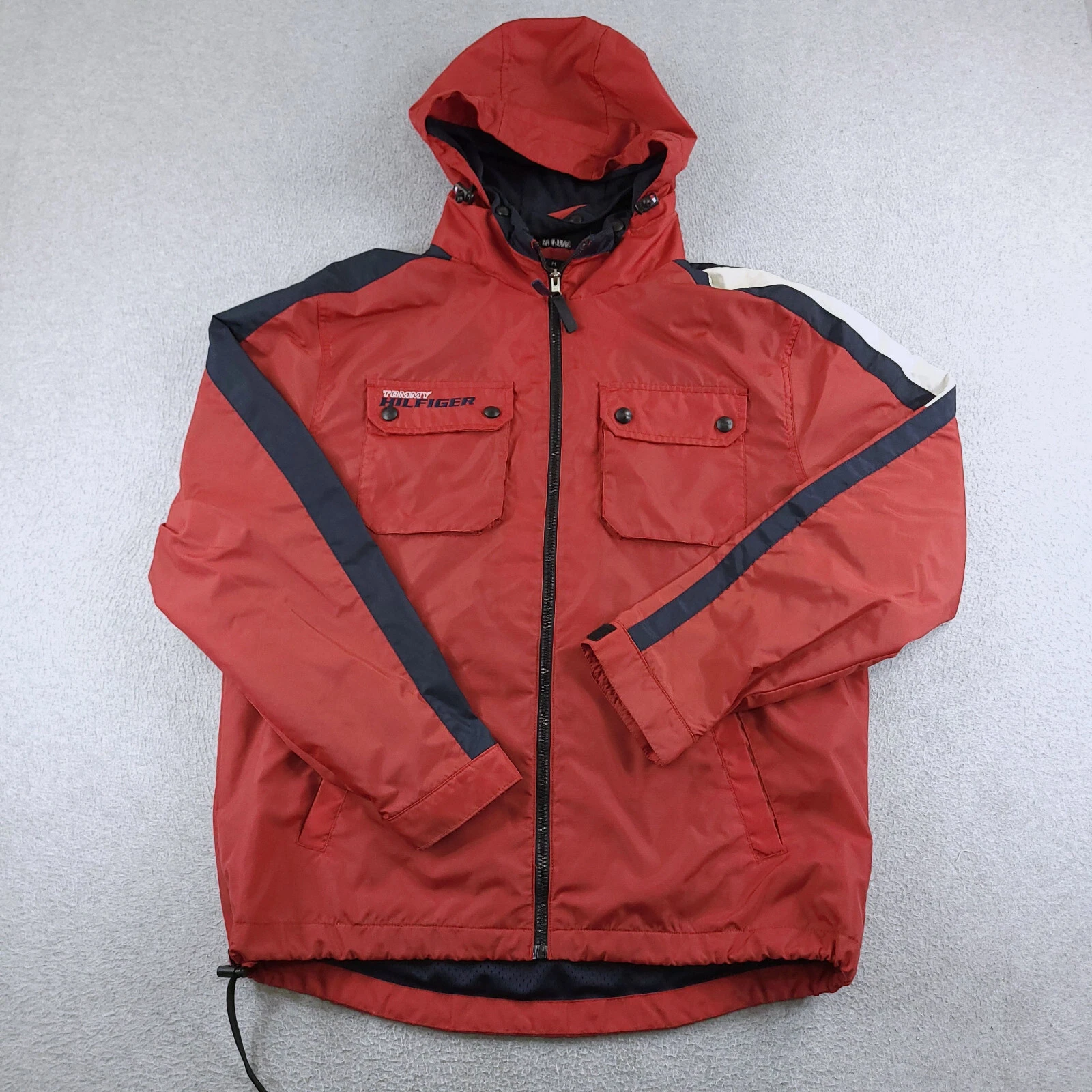 Vintage Tommy Hilfiger Jacket Mens Large Red Windbreaker Snow Ski Tommy Jeans
