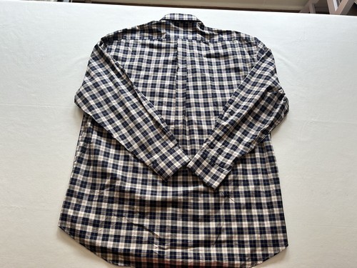 Hathaway Platinum | Blue Plaid Long Sleeve Dress Shirt | 2XL | Italian - Picture 7 of 9