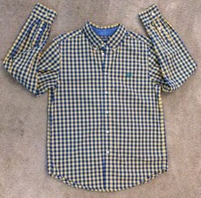 Chaps Easy Care Boys shirt sz XL 18-20 Blue/Yellow Plaid button long sleeve Mint