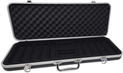 DA VINCI Black ABS Poker Chip Case with 500 Chips Capacity - Upgraded Ding Proof