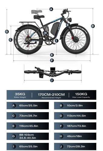 VITILAN EB7 PRO Ebike 3000VV 52V23AH All Terrain 26*4.0" Fat Tire Electric Bike - Picture 13 of 20