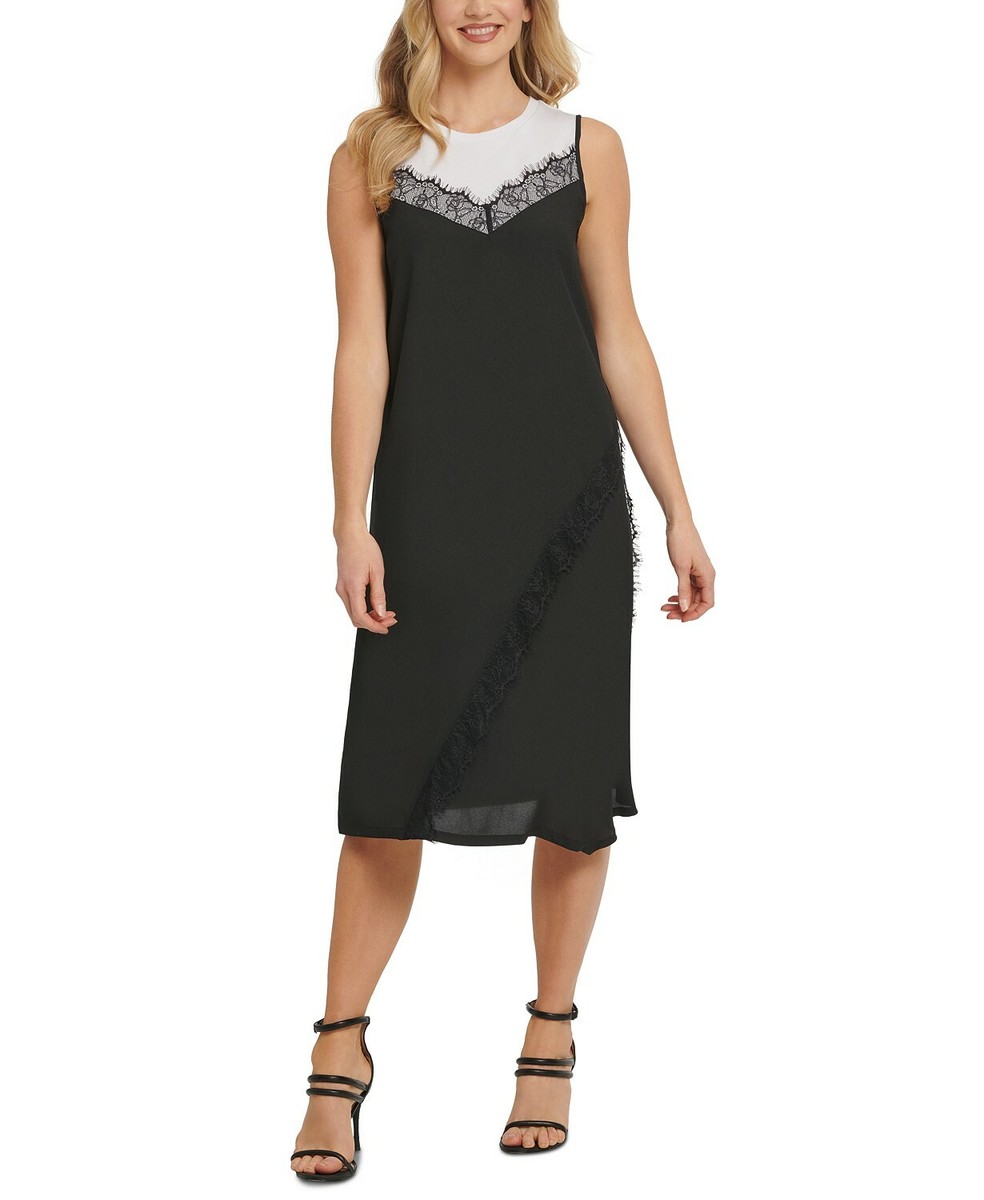 knee length dresses for ladies DKNY Women's Lace Bell Sleeve Sheath Dress Black 8  Biggybargains