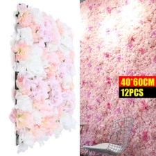 12* Artificial Flower Wall Panel Hydrangea Rose Photo Wall Wedding Home Decor