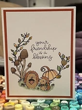 handmade Card Kit Stampin Up! Thanksgiving Fall Pumpkin Hedgehog
