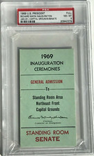 1969 Nixon Inauguration SRO Senate Ticket Stub PSA 8 NM-MT Presidential Invite