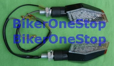INLED38 - LED BLINKER mit einzigartiger gelber Spitze PAAR schwarzer Kopf NEU