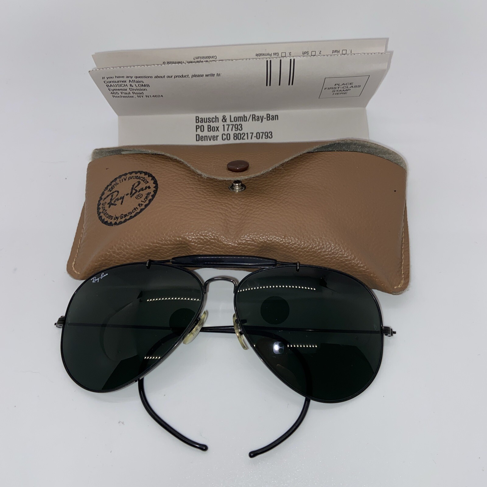 1969-1970 Vintage B&L Ray-Ban Wrap-around Aviator Sunglasses