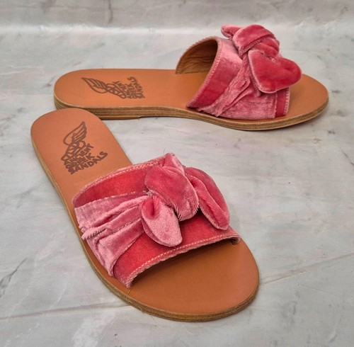 SANDALIAS GRIEGAS ANTIGUAS Mujeres Preciosas Taygete Arco Rosa Terciopelo Zapatos EU 36 UK 3 - Imagen 3 de 8