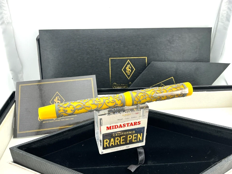 Conway Stewart Chatsworth HENRY SIMPOLE STERLING SILVER YELLOW Fountain Pen 1/4 - Image 2 of 4