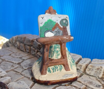 Santon Carbonel Mireille à La Fougasse - Terre Cuite - 6 Cm - Ancien