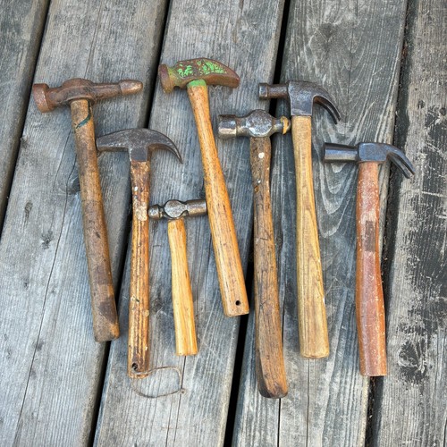 Lot of Vintage Hammers - Claw Ball Peen Cobblers Blacksmith Old Antique Tools