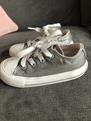 ladies silver converse